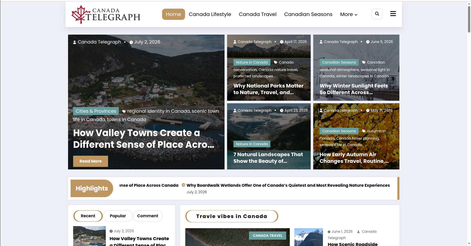 Canada Telegraph screenshot